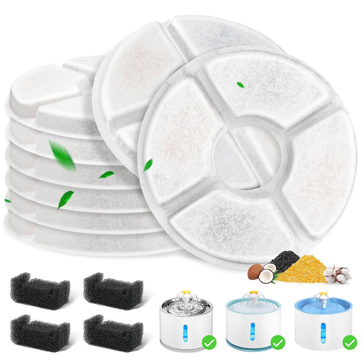 Filtre Beyolike pour fontaine chat 81oz, eau plus fraîche.