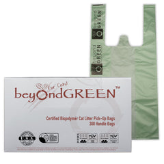 Green Cat sacs litière avec poignées intégrées pour un transport sûr et pratique.