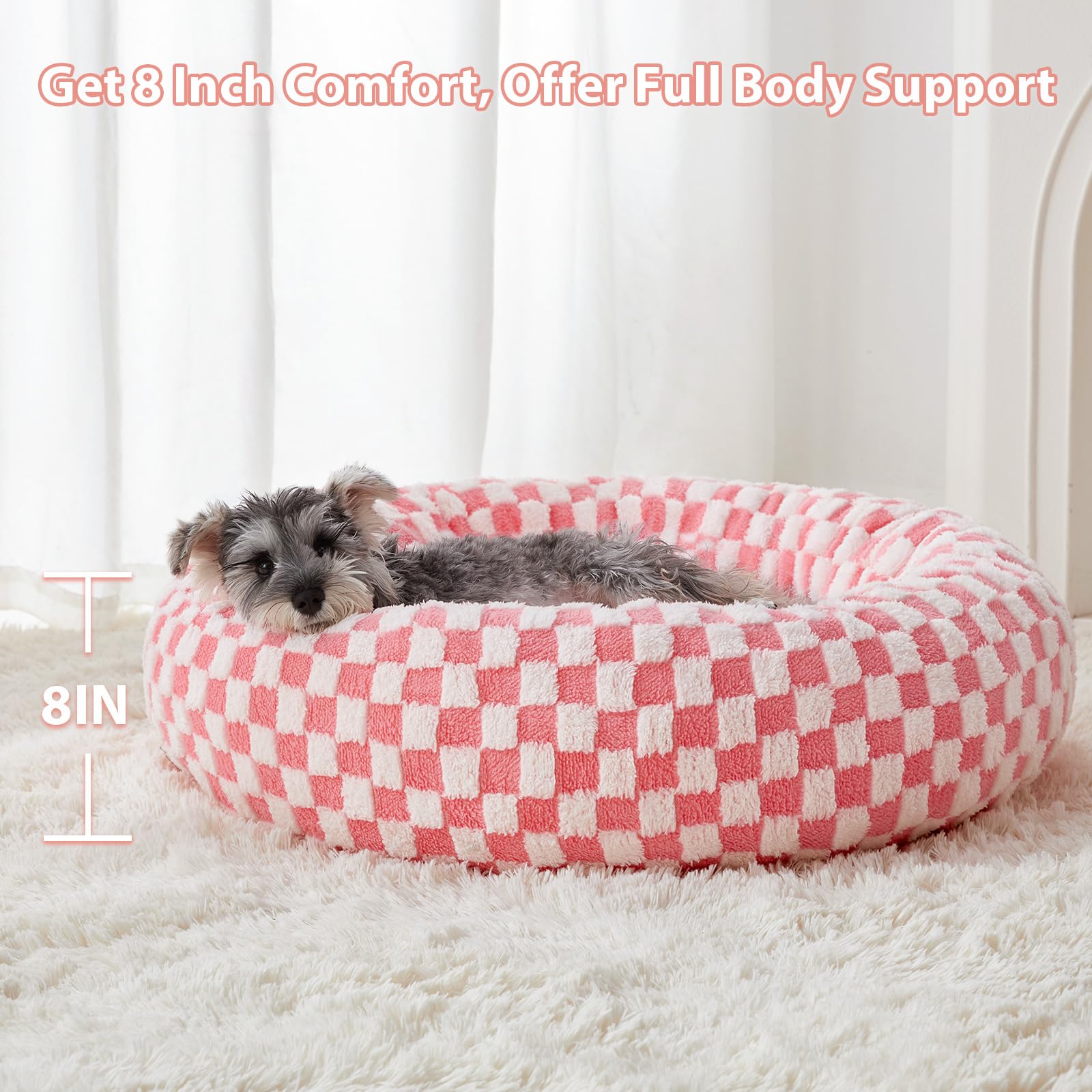 Base anti-glisse du lit rond BFPETHOME assure la stabilité.