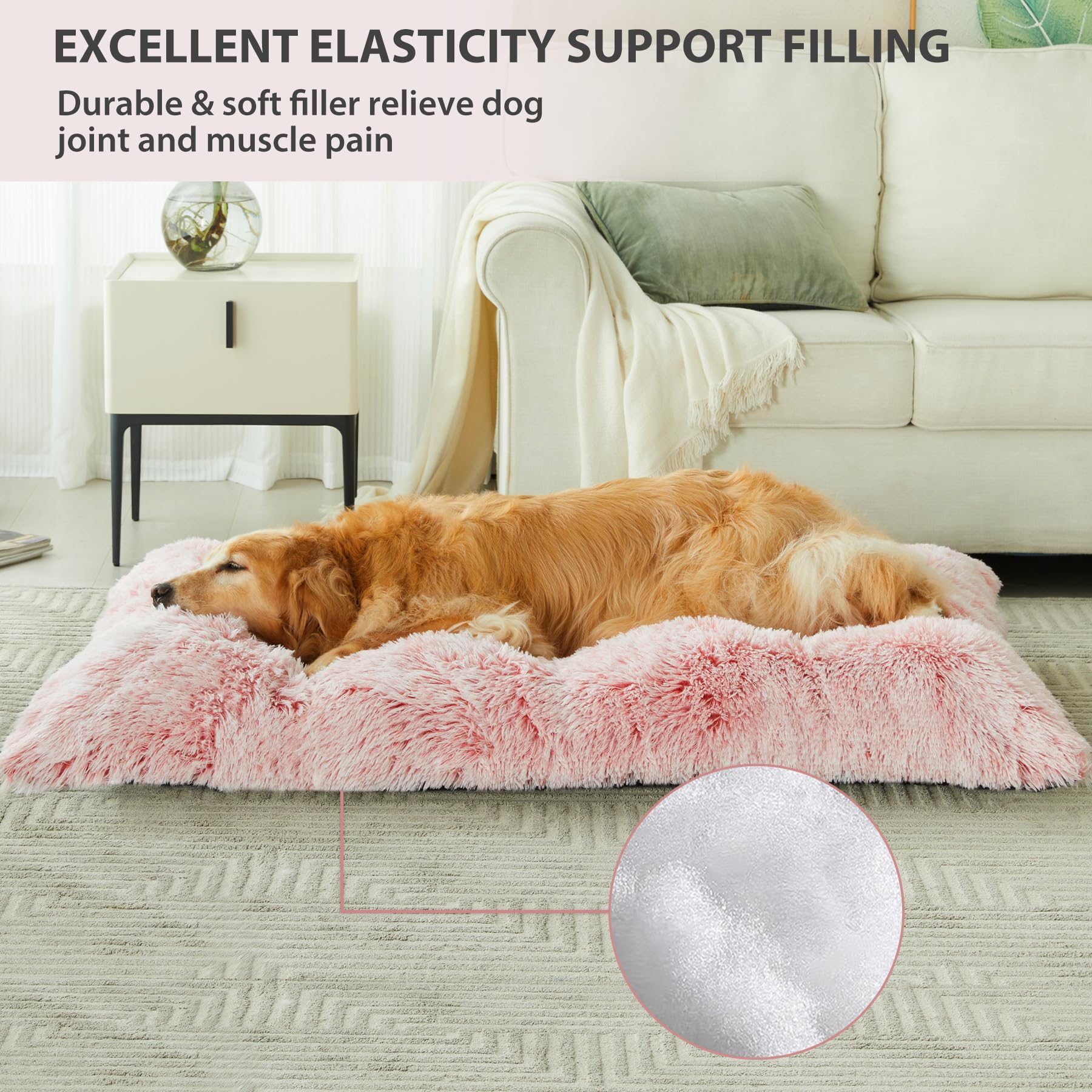 BFPETHOME fond anti-slip lit rose: stabilité sur tous les sols.