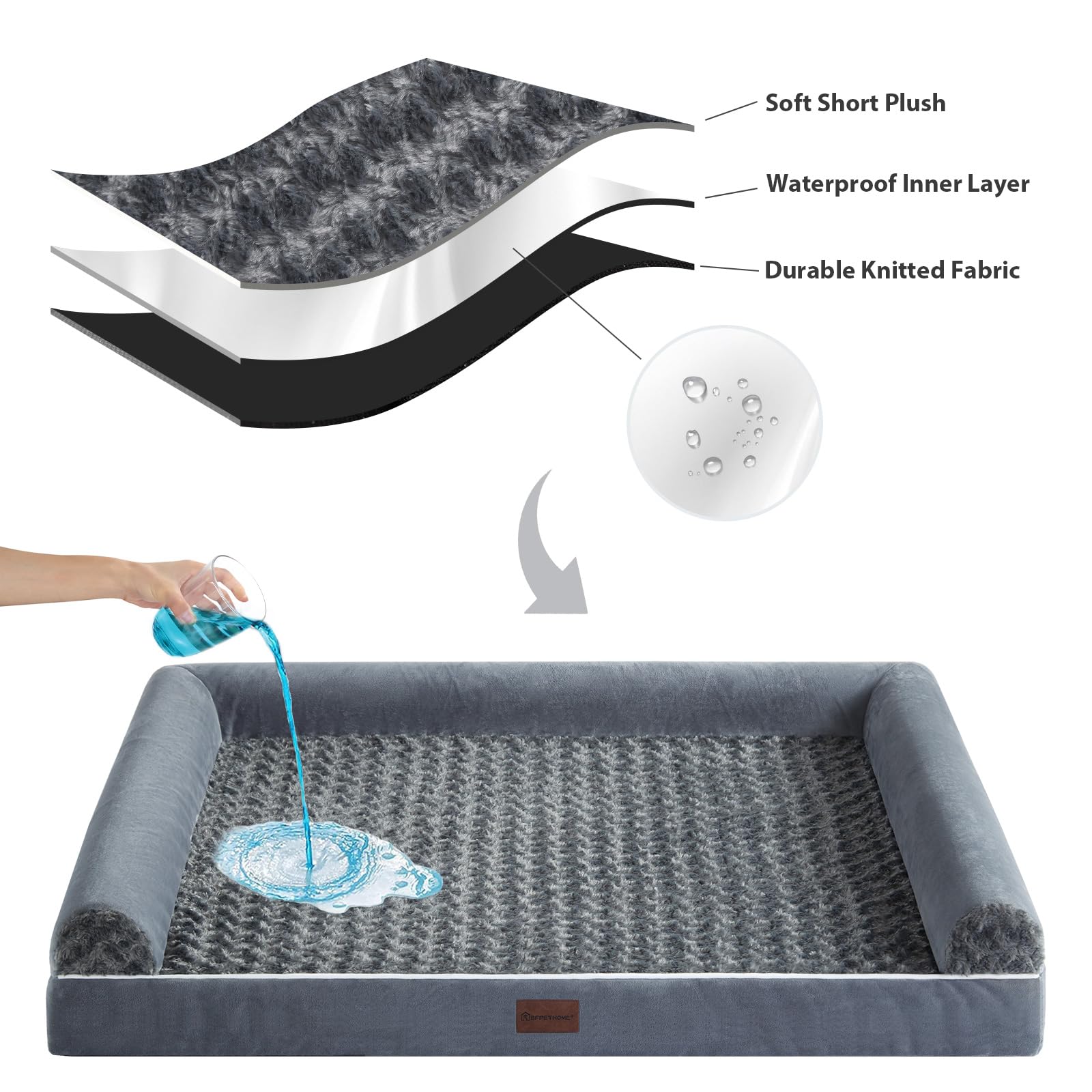 Housse amovible et imperméable BFPETHOME facilite le nettoyage rapide.