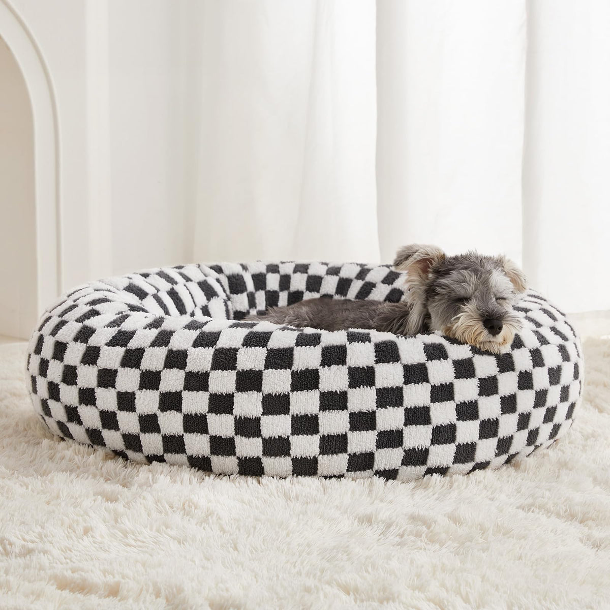 Lit Chien Donut BFPETHOME moyen gris, confort enveloppant et soutien durable.