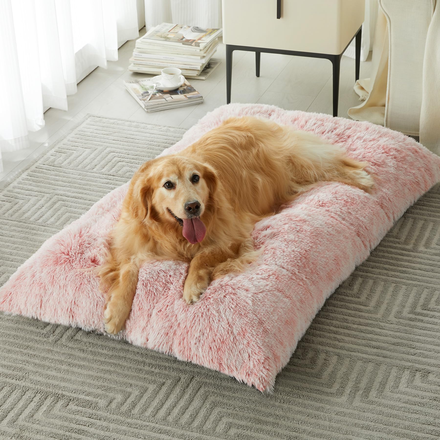 BFPETHOME lit doux kennal chien grand rose: espace repos optimal.