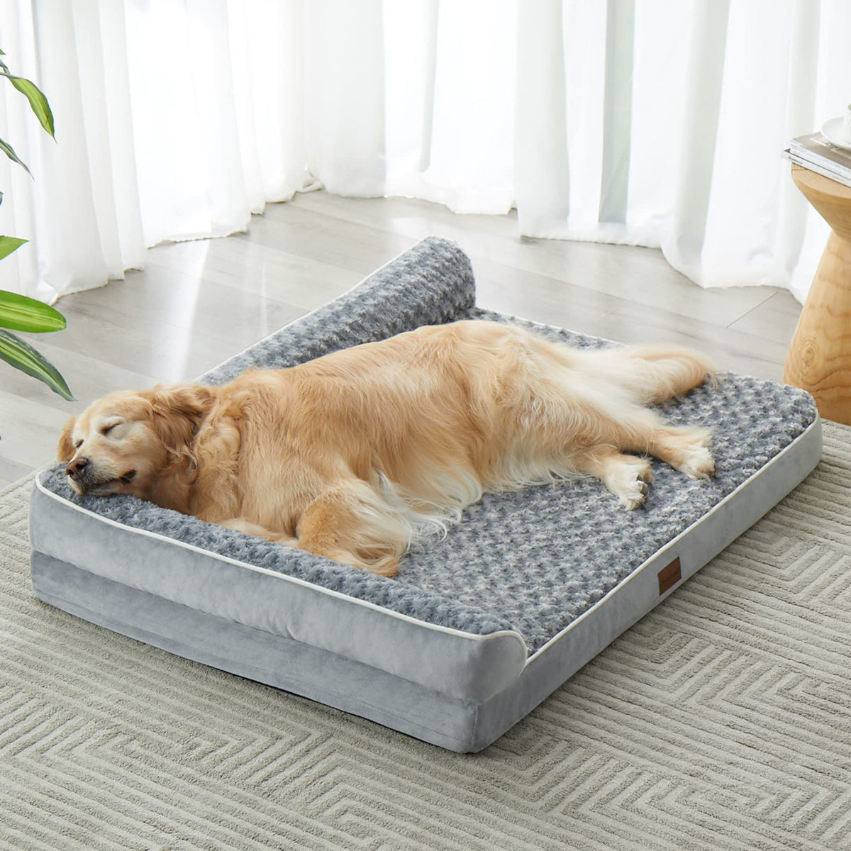 Lit orthopédique pour chien grand BFPETHOME, soutien des articulations.