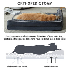 Lit BFPETHOME orthopédique en forme en L soutient la tête et le cou.