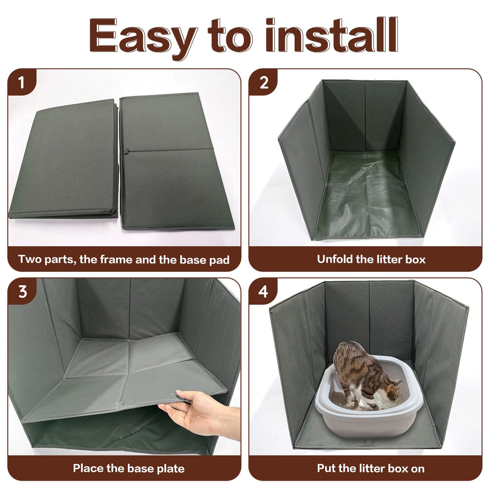 Cache-litière Bhyhok avec tapis amovible pour nettoyage rapide.