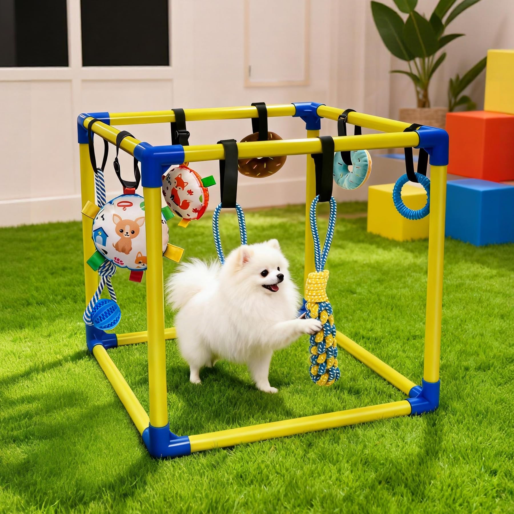 Bhyhok Puppy Play Gym montage rapide sans outils, installation rapide