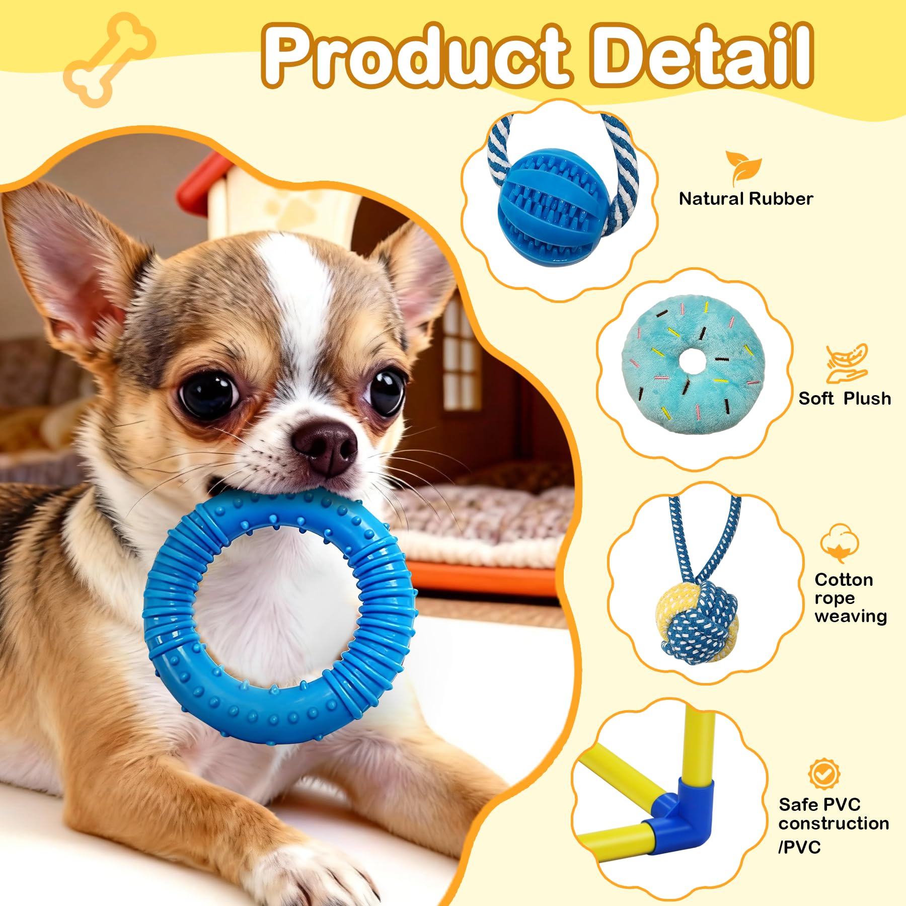 Bhyhok Puppy Play Gym parfait pour petits chiens 0-6 mois, stimulation mentale
