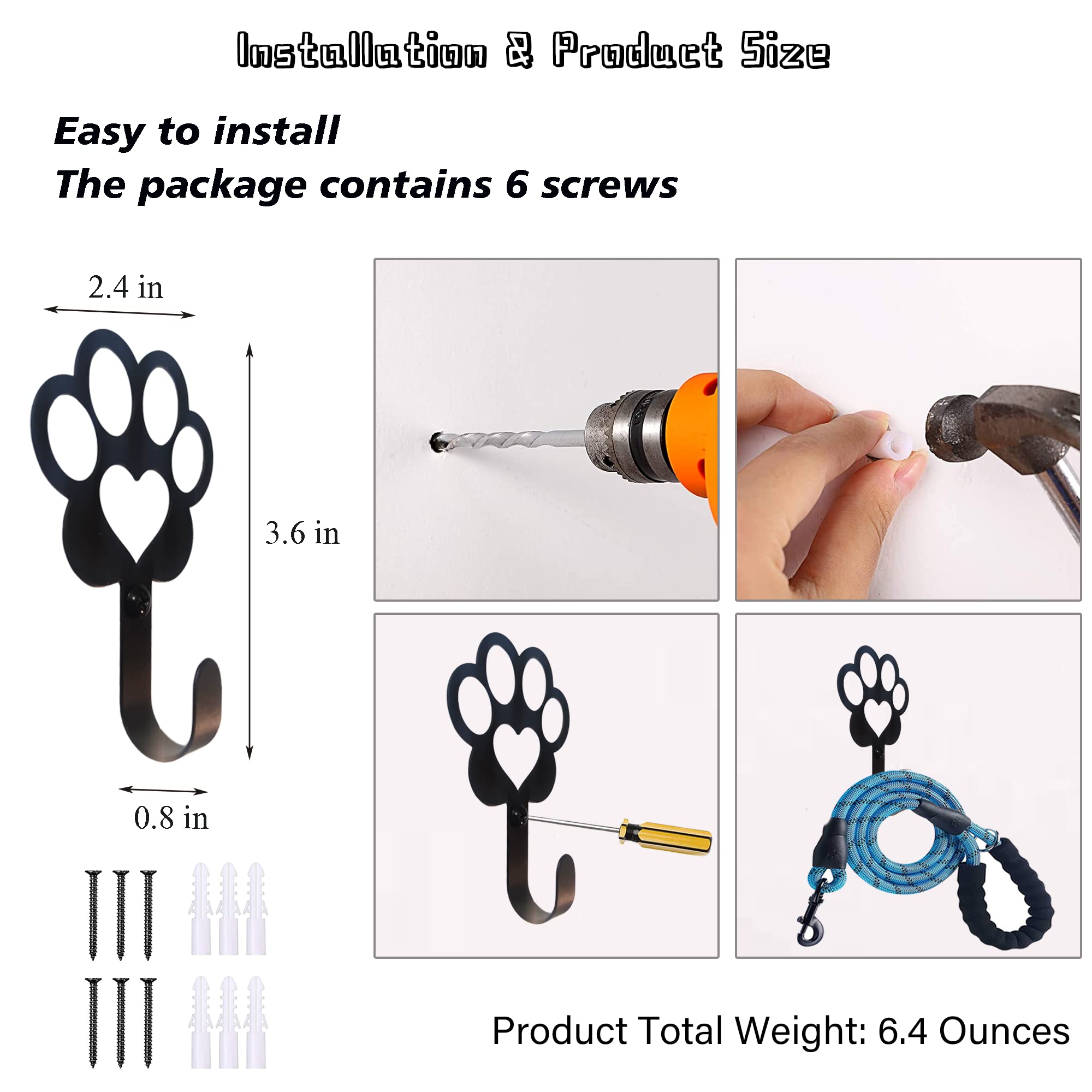 Biagift emballage comprenant six crochets et vis pour montage