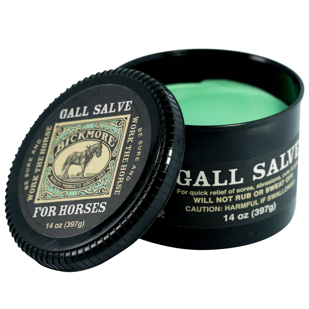 Pot de Bickmore Gall Salve prêt à l’emploi pour les gales des chevaux.