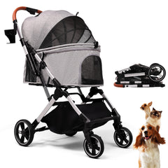 Poussette Bicystar pour petits chiens et chats, aperçu avant, confort en déplacement.