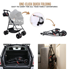 Poussette Bicystar avec maillage pour ventilation et visibilité accrues