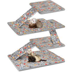 Garnissage Bienbee pour cage furet avec motif gris champignon et double unité