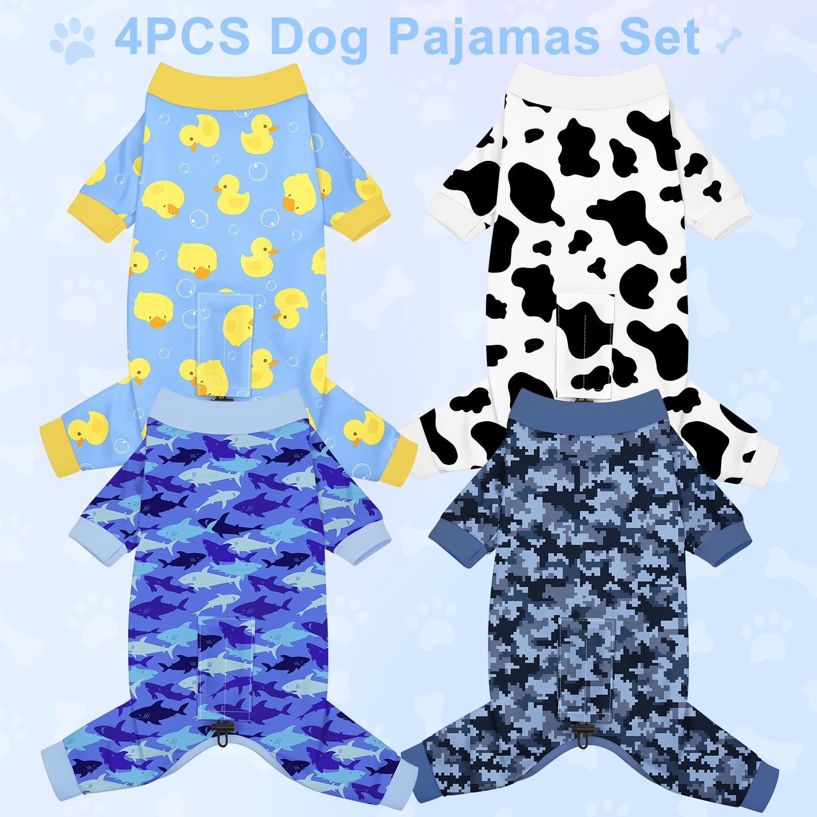 Bienbee pyjamas chien dinosaures: motif ludique pour nuits douces et repos.