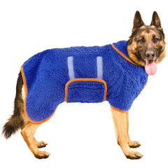Bienbee robe-chien-sechage-rapide bleu foncé: douceur et absorption après le bain.