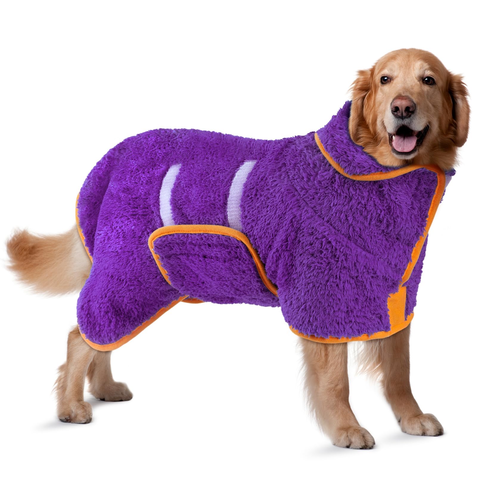 Robe Bienbee pour chien en action, séchage rapide après le bain.