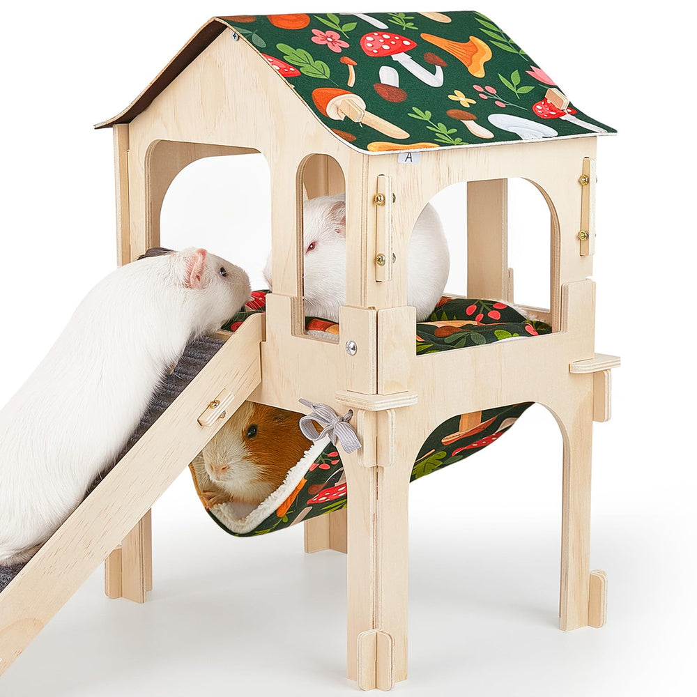 Bienbee tanière cochon d'inde en bois, refuge sûr et confortable