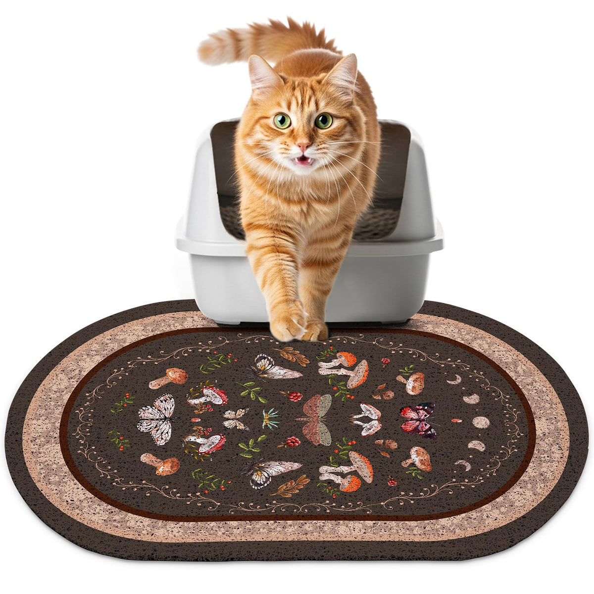 Bienbee tapis litière chat 24x15: capture les grains et protège le sol