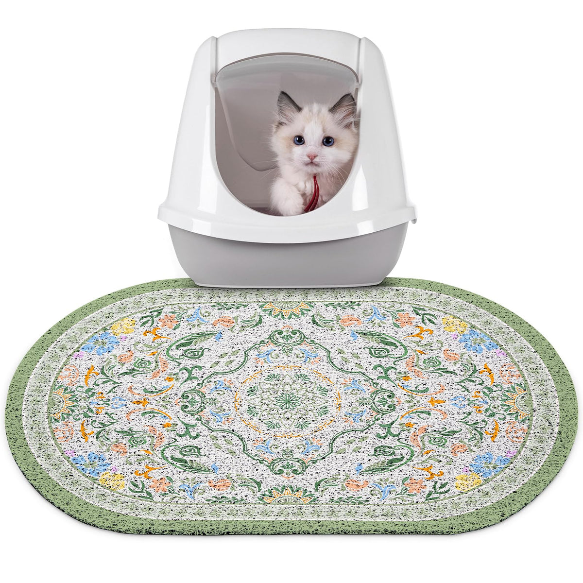 Bienbee tapis litière chat antidérapant pour sols propres et sans déversements.
