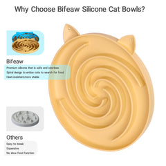 Bifeaw bol chat, base anti derapante, evite les eclaboussures durant le repas.