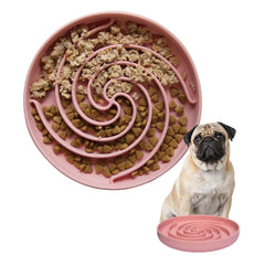 Bol Bifeaw d alimentation lente avec puzzle, rose poudré, idéal pour ralentir le repas.