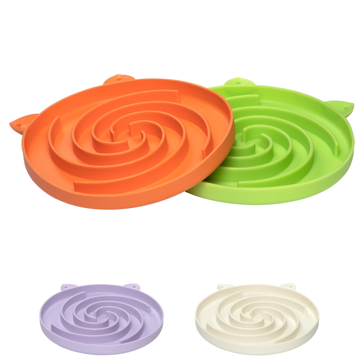 Bol ralentisseur Bifeaw pour chat orange-cyan ralentit l'alimentation, repas plus serein.