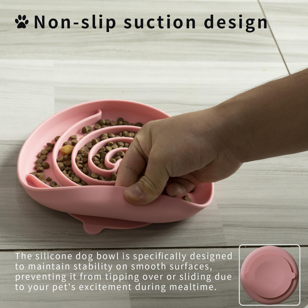 Bol silicone Bifeaw sans BPA, rose poudré, sûr pour nourriture sèche ou humide.