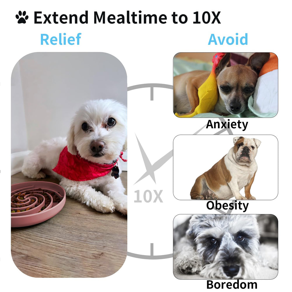 Bol Bifeaw stimule mentalement votre chien pendant le repas, rose poudré.