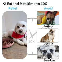 Bol Bifeaw stimule mentalement votre chien pendant le repas, rose poudré.