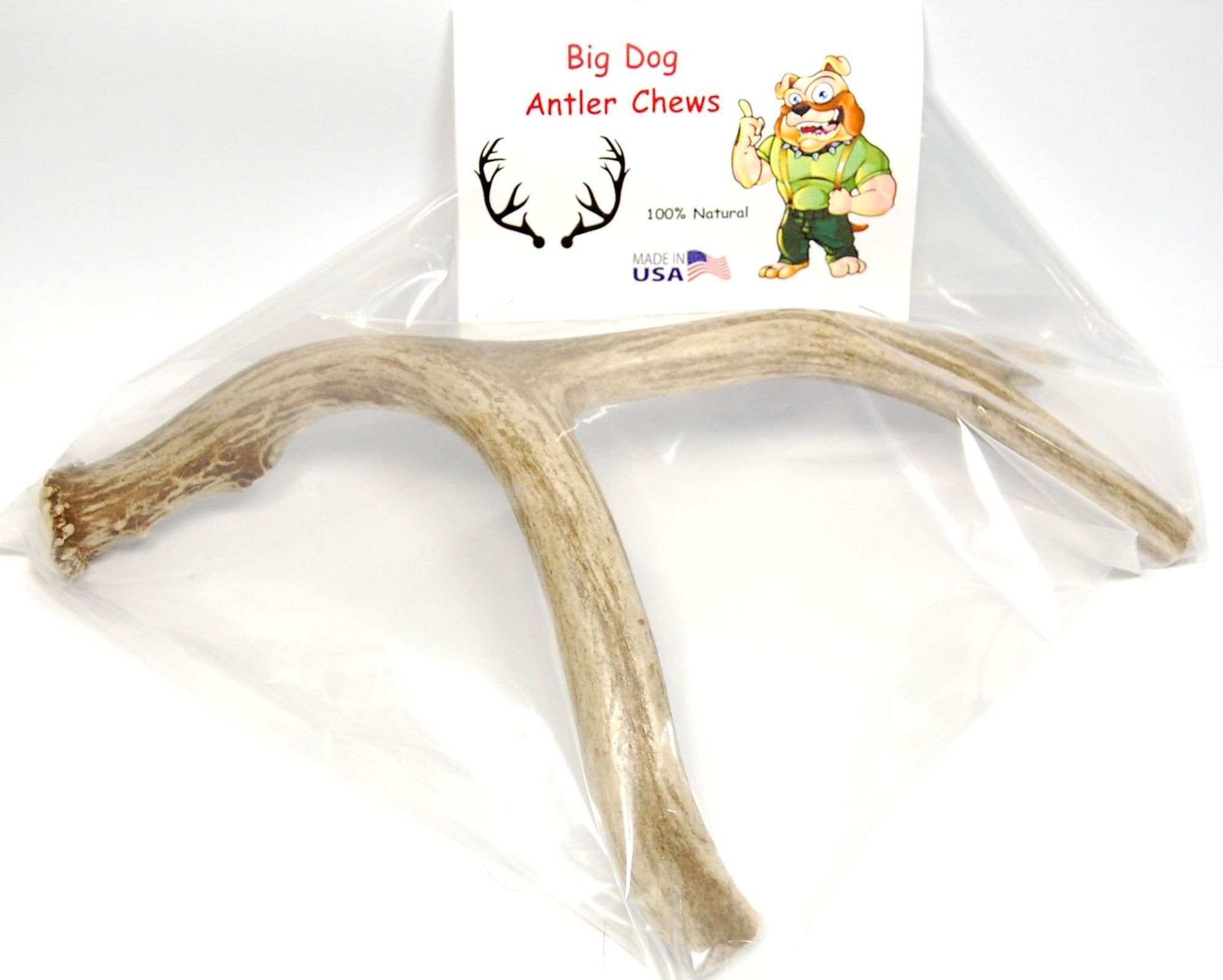 Big Dog Antler Chews – arêtes lissées, pas d'éclats dangereux.