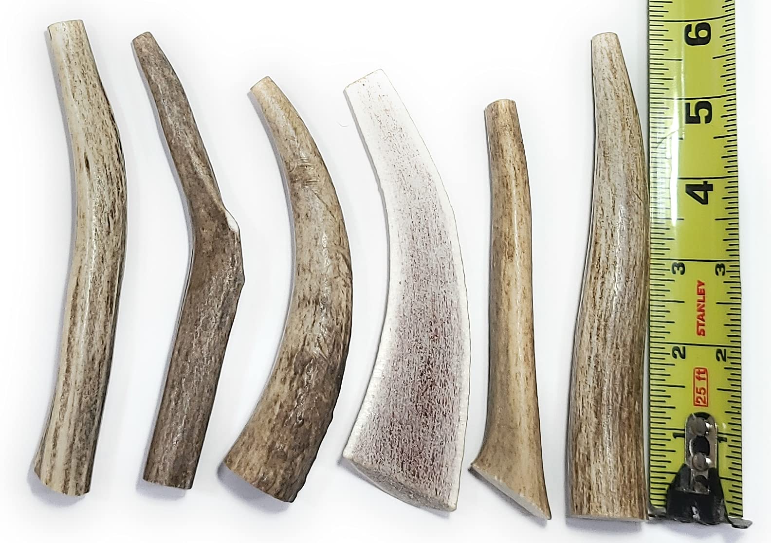 Big Dog Antler Chews: ensemble de 6 morceaux de ramure, aliment naturel durable pour petits chiens.