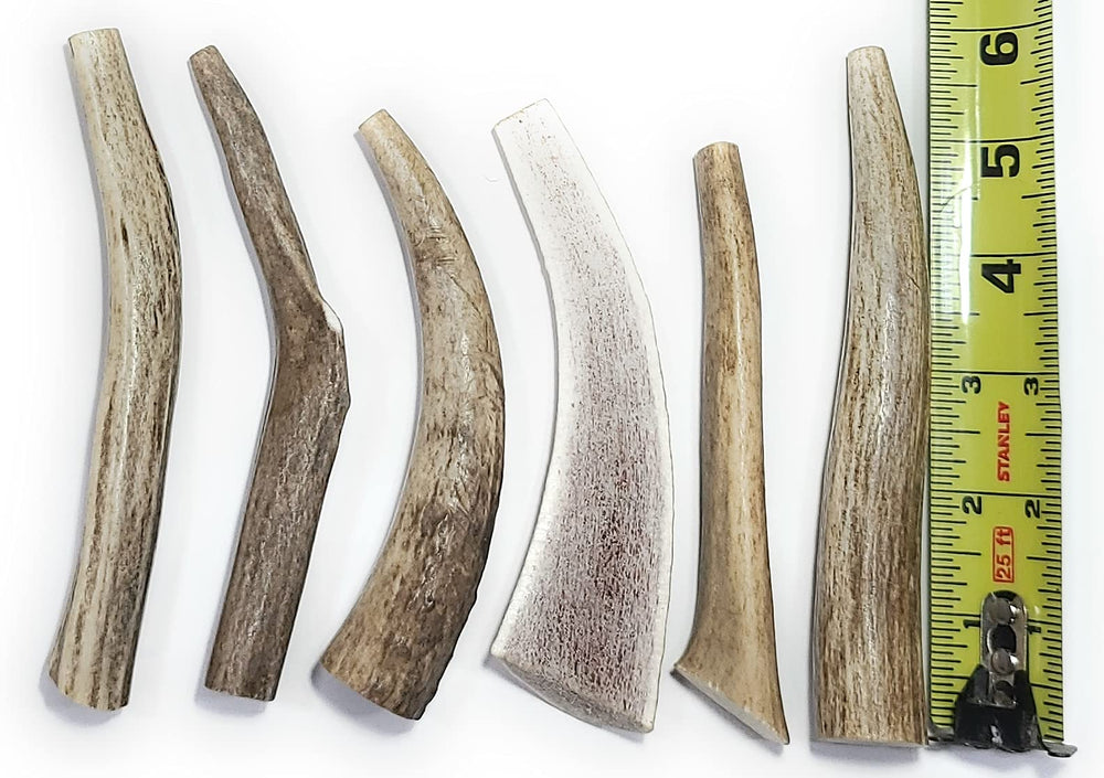 Big Dog Antler Chews: ensemble de 6 morceaux de ramure, aliment naturel durable pour petits chiens.