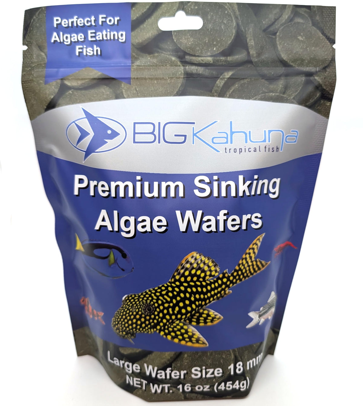 BIG KAHUNA TROPICAL FISH galette-algue-18mm, nourrissage ciblé pour poissons de fond.