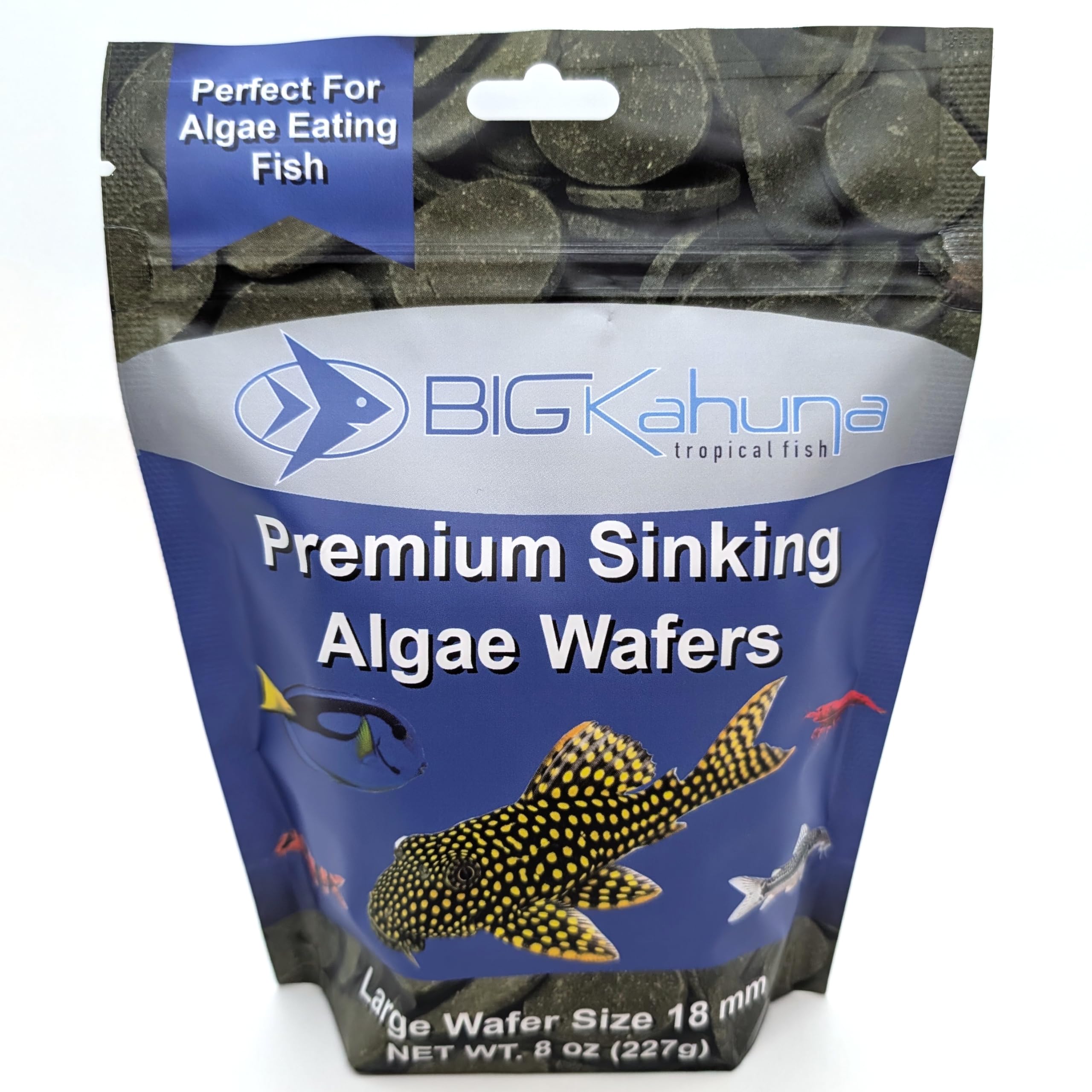 Galette d'algues 18 mm BIG KAHUNA TROPICAL FISH pour poissons de fond, nourrissante.