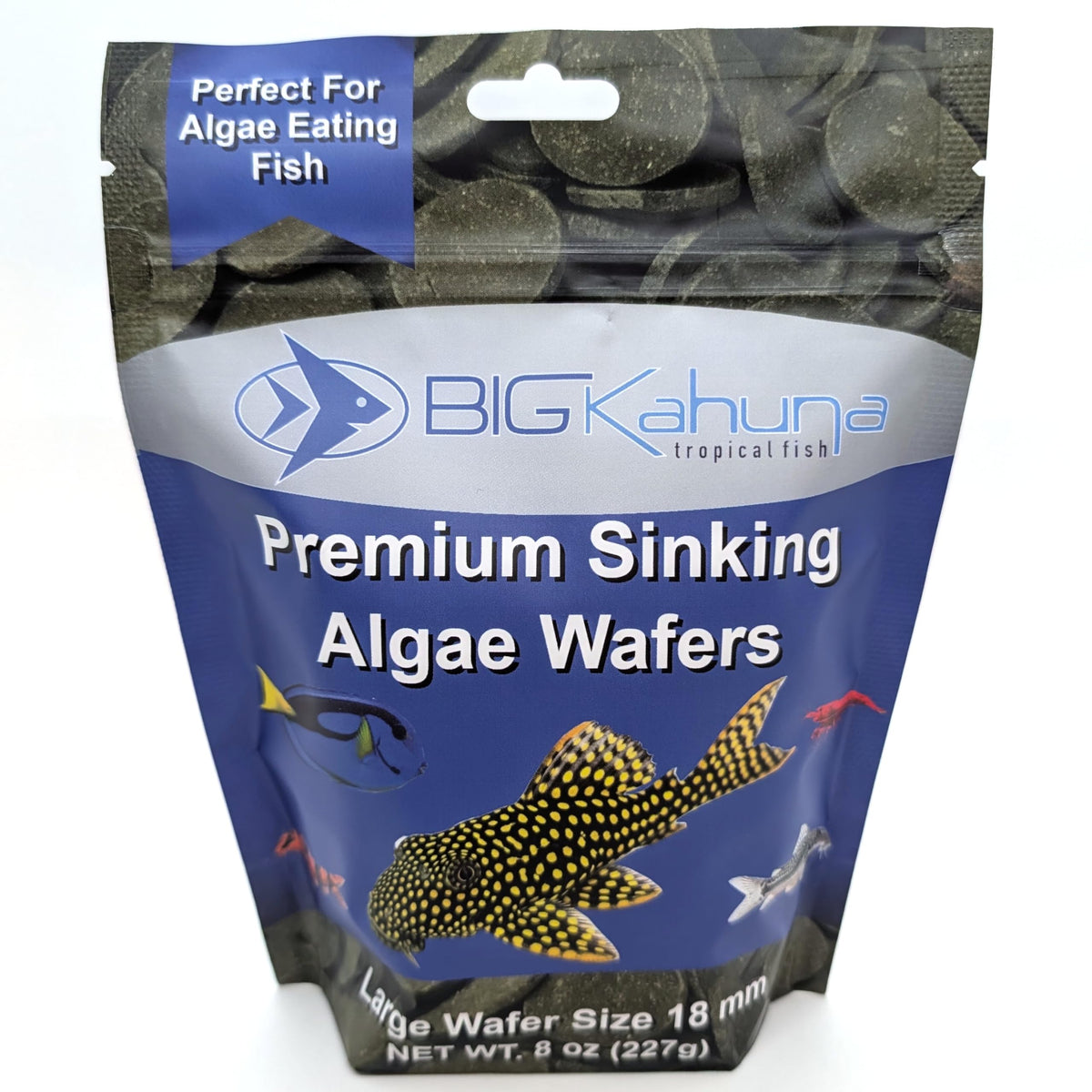 Galette d'algues 18 mm BIG KAHUNA TROPICAL FISH pour poissons de fond, nourrissante.