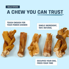 Big Lu bouchées-tressees-2-4-pouces, friandise durable et agréable pour chiens.