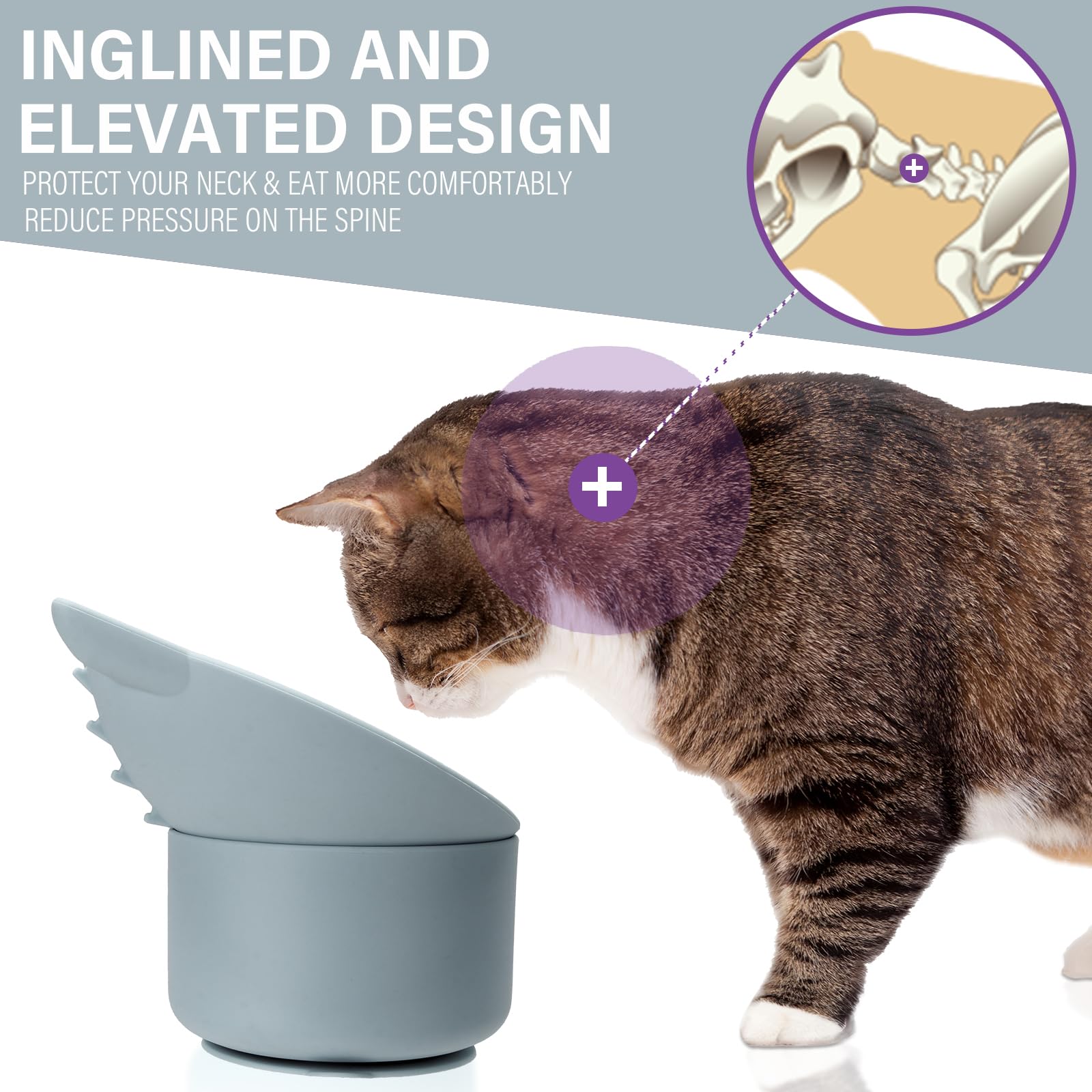 Bikabpet bol chat silicone, matériau sain et durable pour usage quotidien