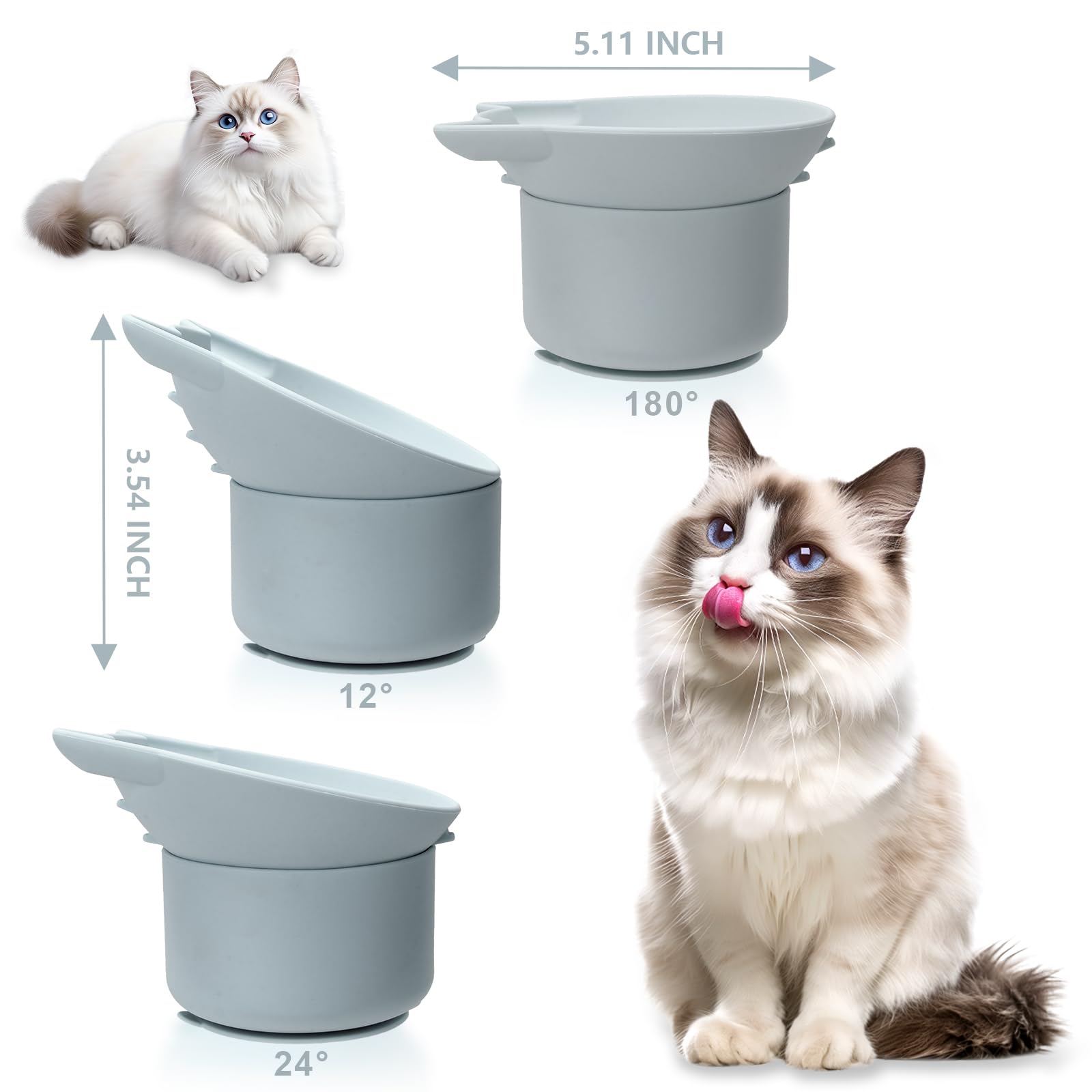 Bikabpet bol chat silicone avec visage-chat, design ludique et attrayant