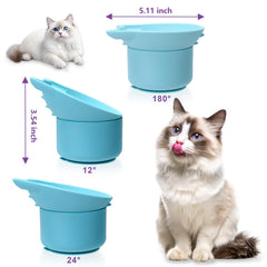 Bikabpet gamelle silicone inclinée bleu avec plateau, stabilité renforcée.