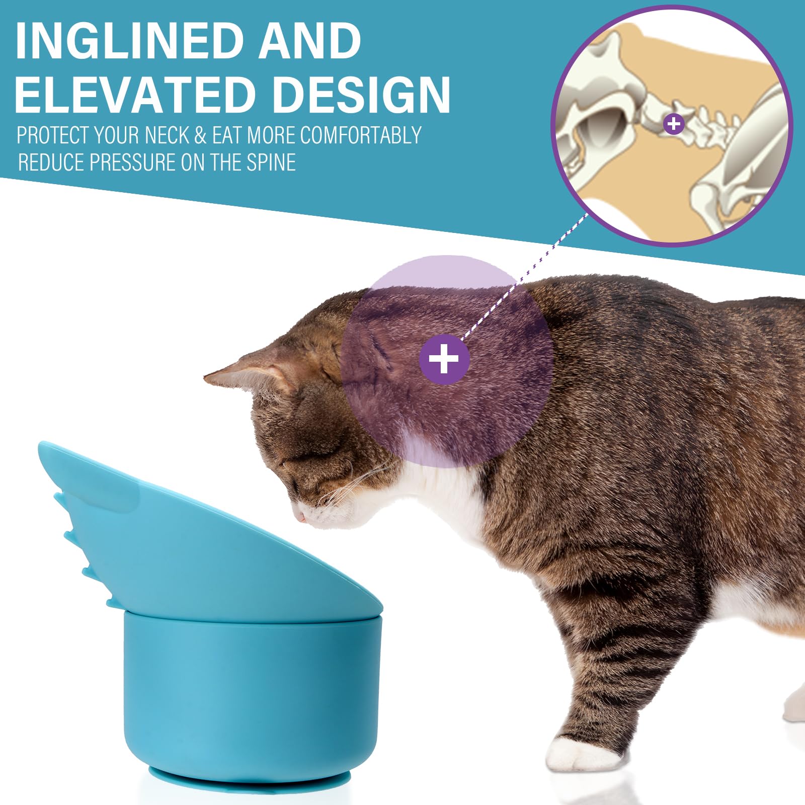 Gamelle Bikabpet en silicone bleu avec ventouse pour stabilité et moins de dégâts.