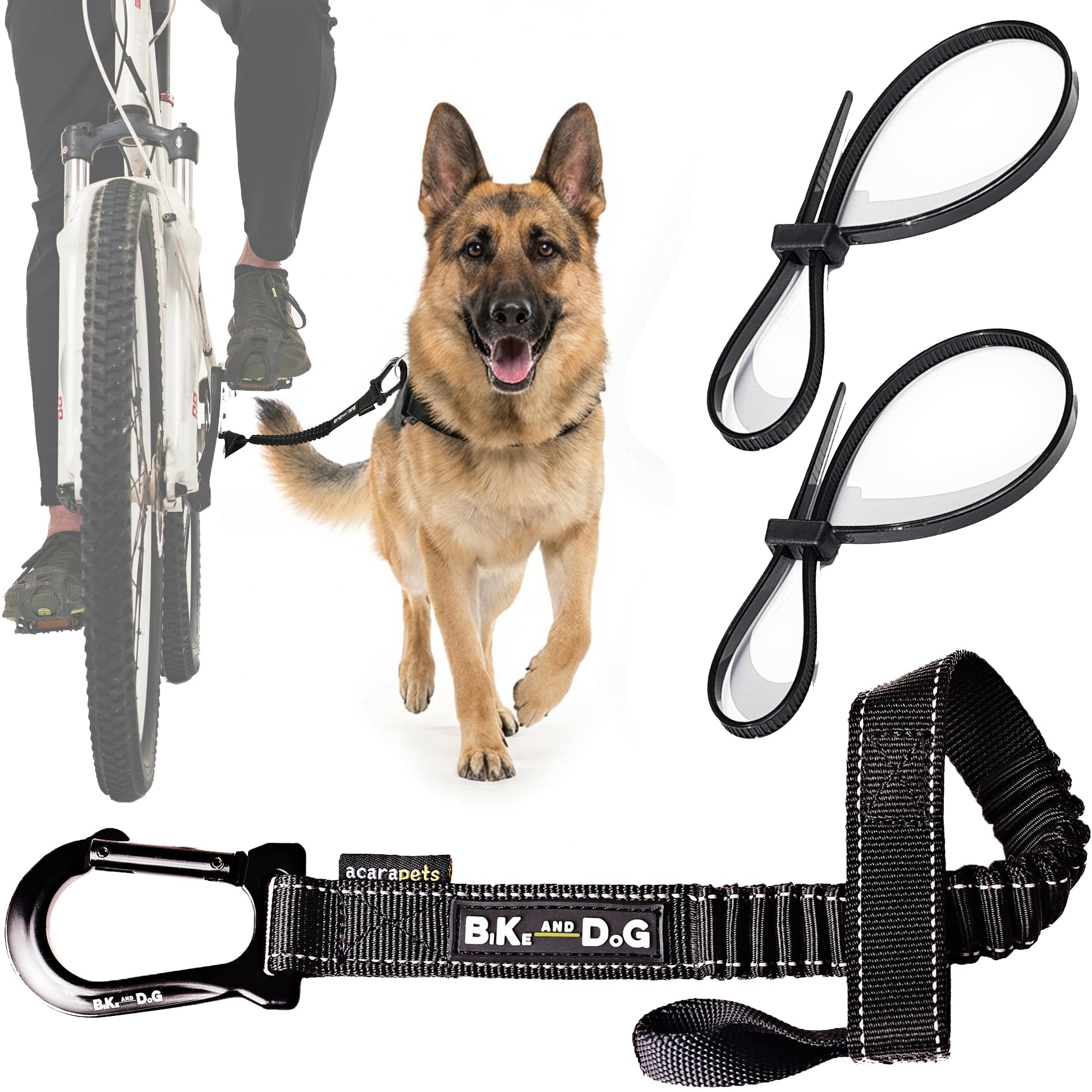 BIKE AND DOG - harnais velo 3 anneaux, contrôle renforcé pour chien.