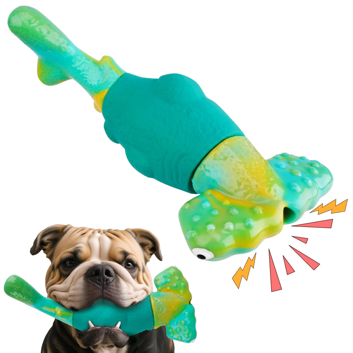 Jouet BIKIISEN Requin-Marteau pour chiens: stimule la mâchoire et aide le nettoyage dentaire.