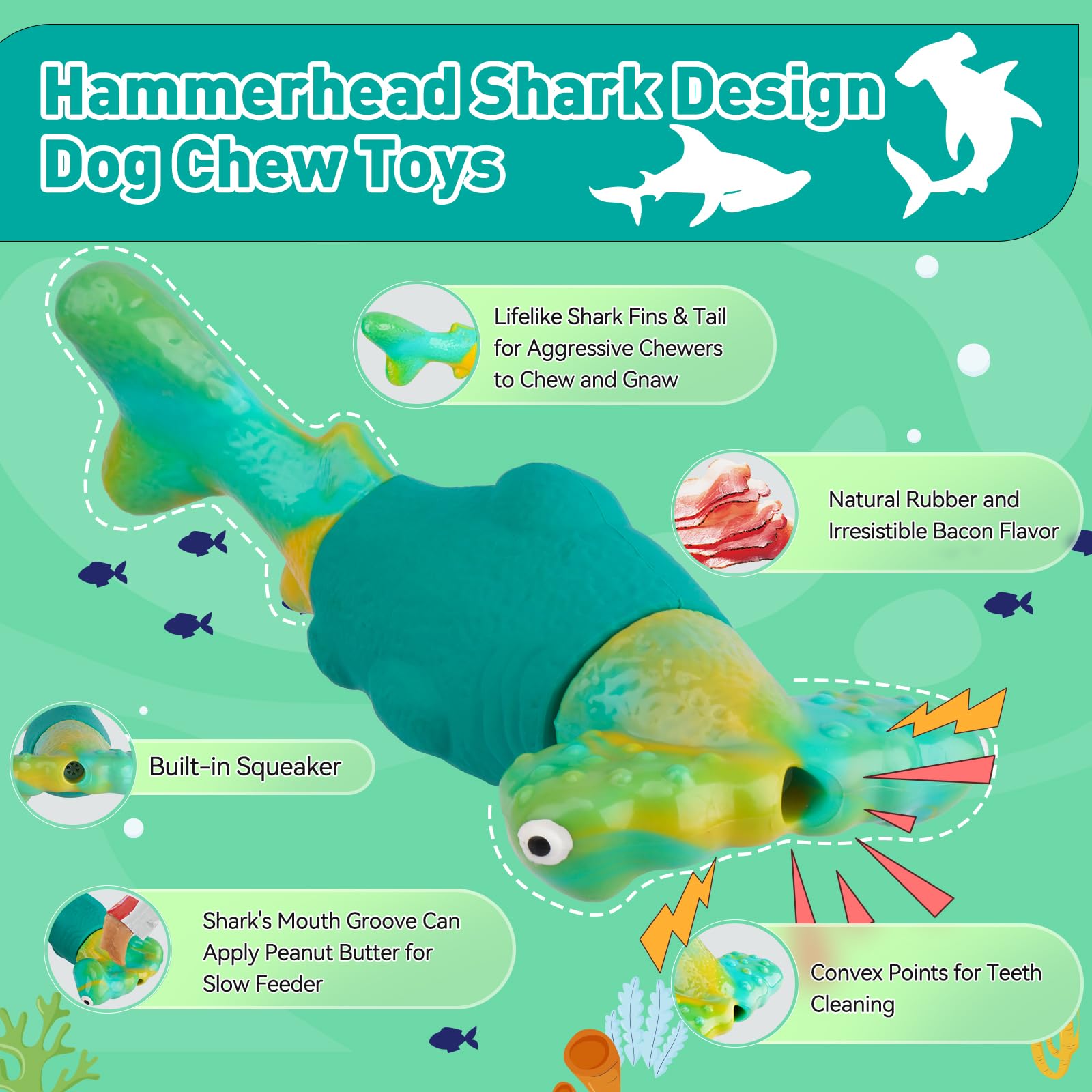 Jouet BIKIISEN Requin-Marteau: design unique pour varier le jeu et la stimulation mentale.