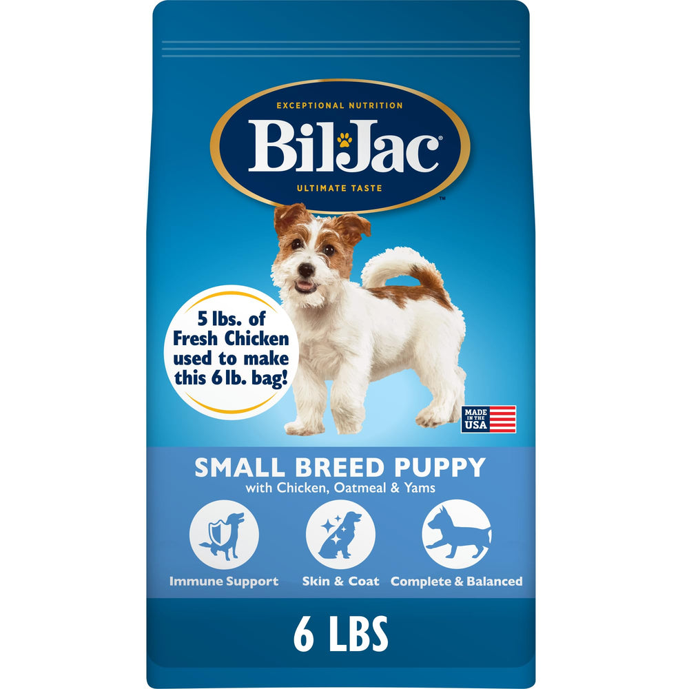 Bil-Jac Petit Chien croquettes poulet, texture adaptée pour chiots.