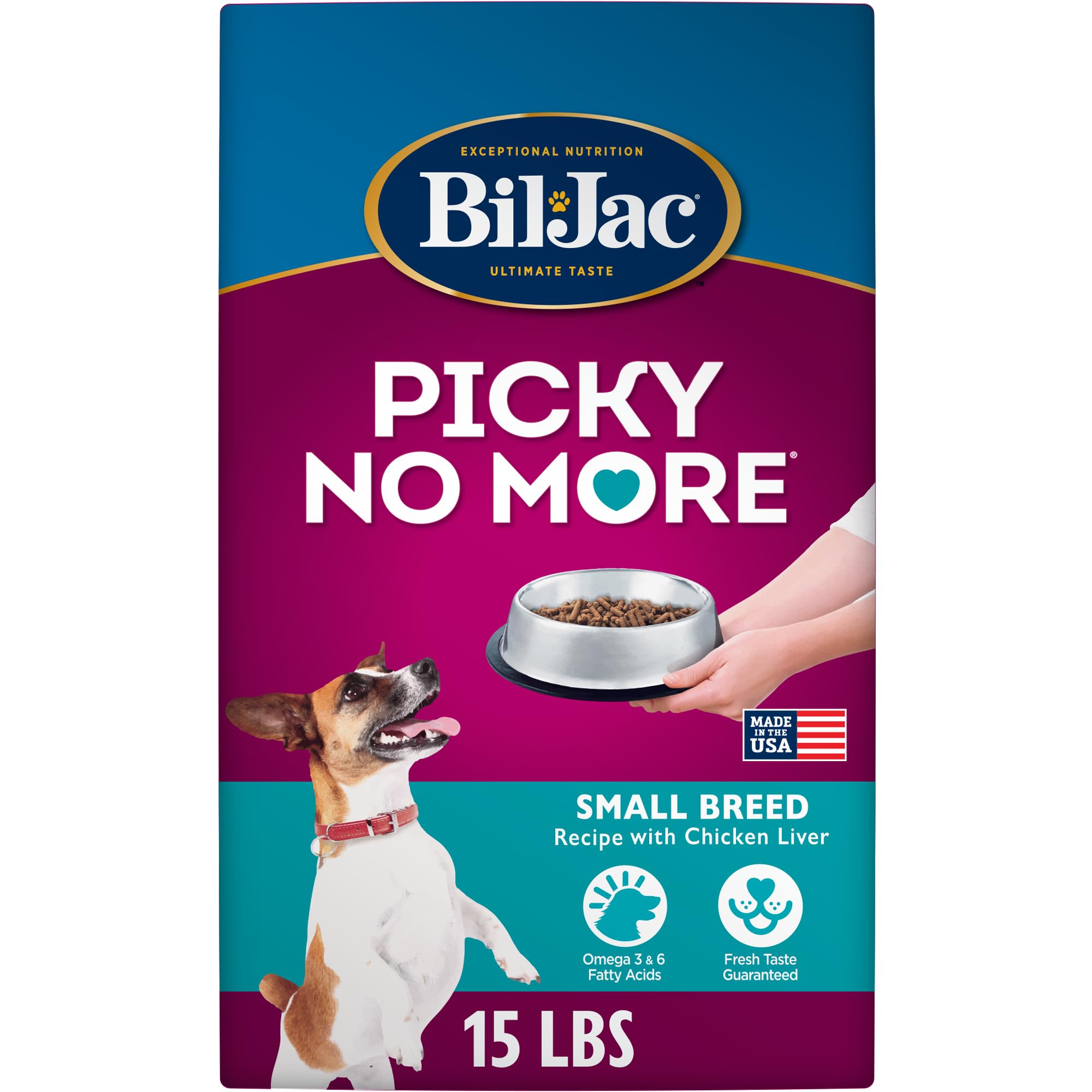Bil-Jac Picky No More: arôme poulet et foie qui stimule l'appétit des petits chiens.