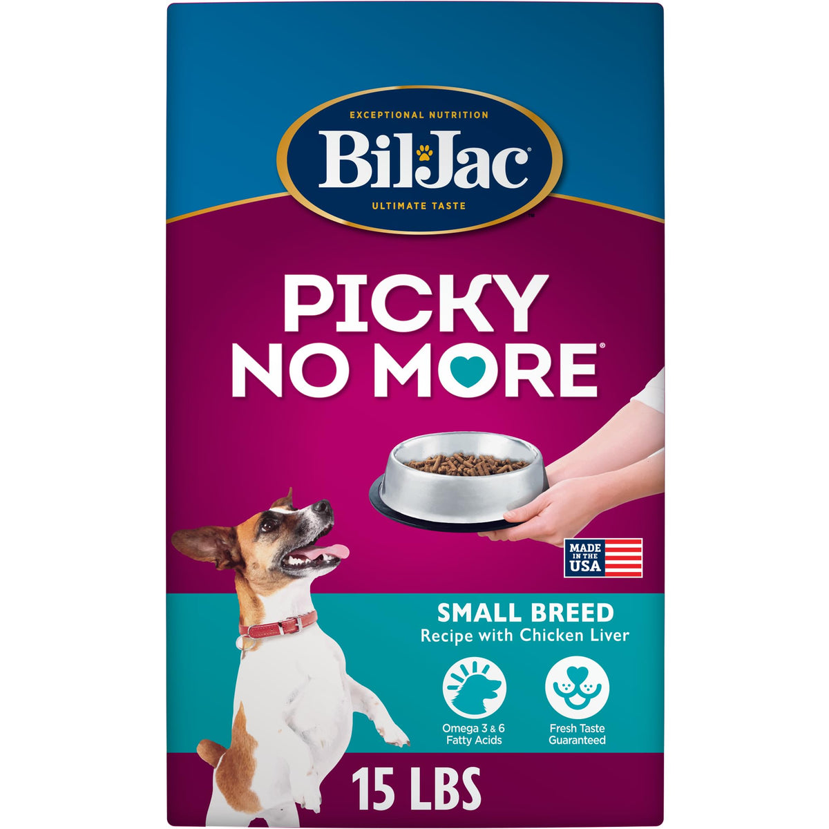 Bil-Jac Picky No More: arôme poulet et foie qui stimule l'appétit des petits chiens.