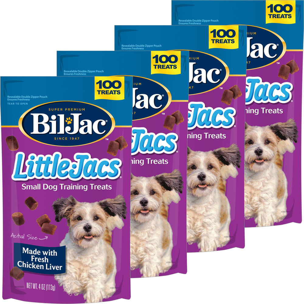 Friandise Bil-Jac en sachet double pour petits chiens, fraîcheur préservée.
