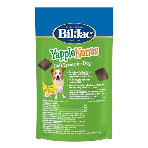 Texture moelleuse Bil-Jac Yapple-Nanas, facile à mâcher pour chiens.