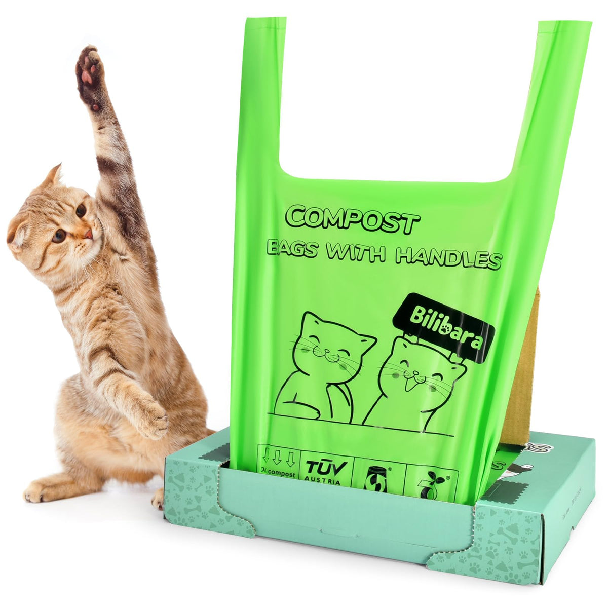 Bilibara sacs crottes chat avec distributeur pour usage pratique et rapide