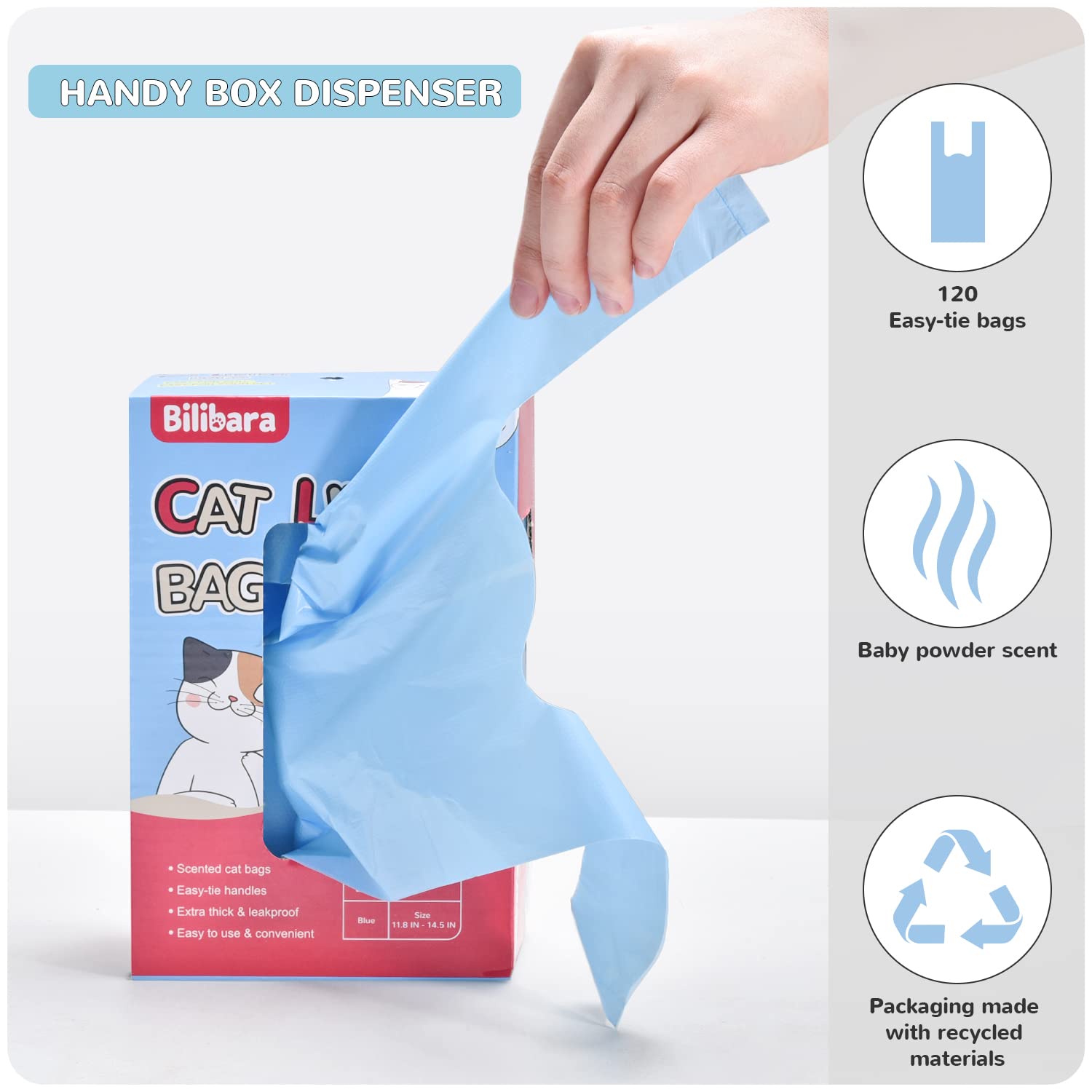 Bilibara sacs litière étanches évitant les fuites lors du remplissage.